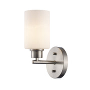 Kai 1-Light 10.25" Bath Sconce in Brushed Nickel / Frosted