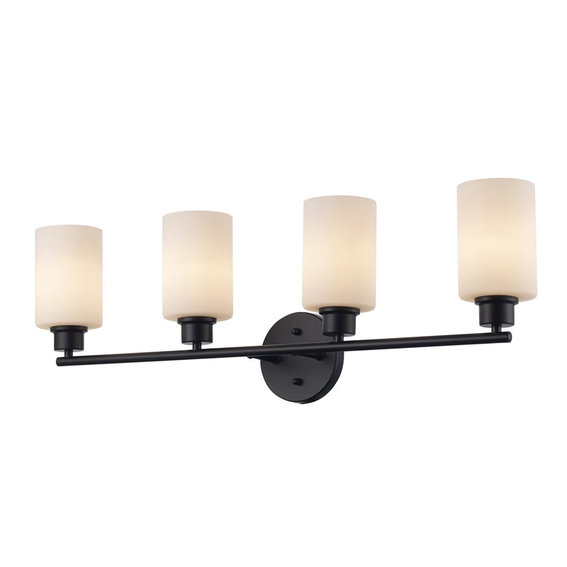 Kai 4-Light 31" Vanity Light in Black / Frosted