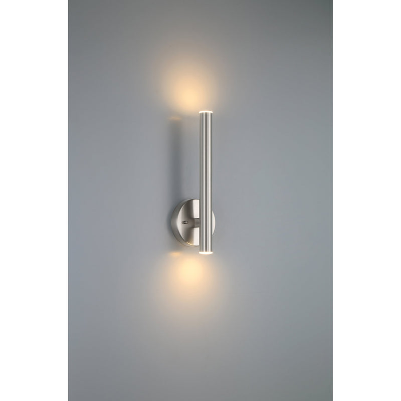 Pipeline 2-Light LED Wall Sconce in Brushed Steel