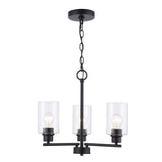 Kai 3-Light 16" Mini Chandelier in Black