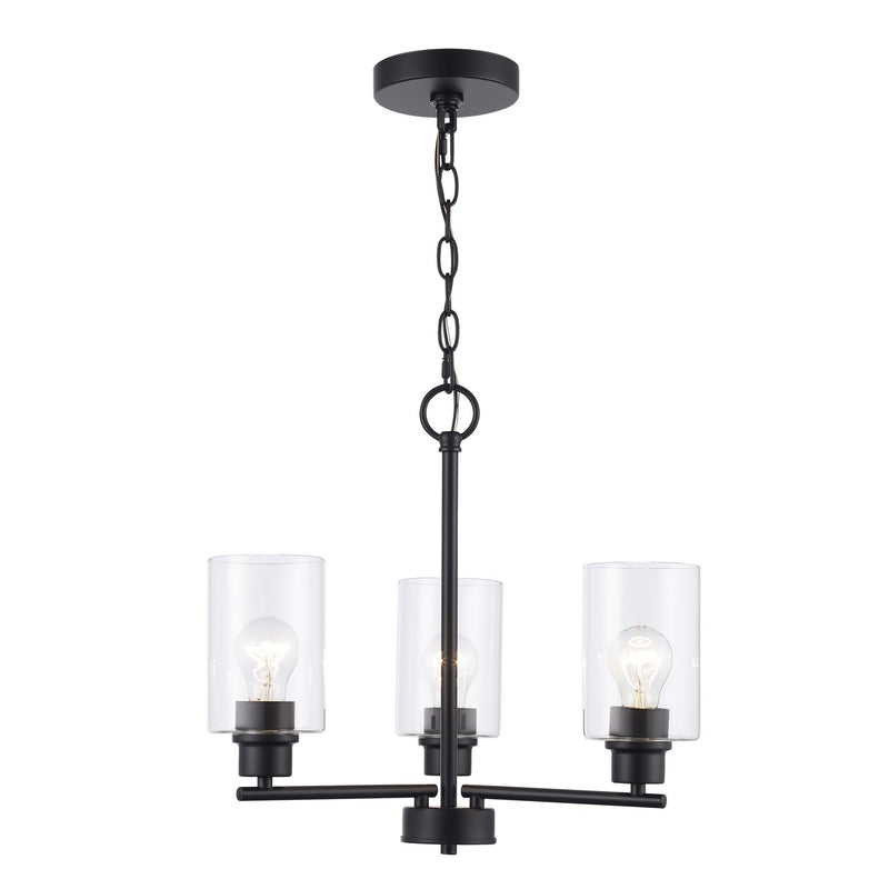 Kai 3-Light 16" Mini Chandelier in Black