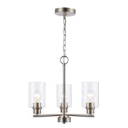 Kai 3-Light 16" Mini Chandelier in Brushed Nickel