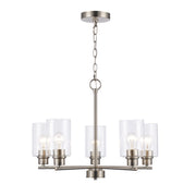 Kai 5-Light 22" Chandelier in Brushed Nickel