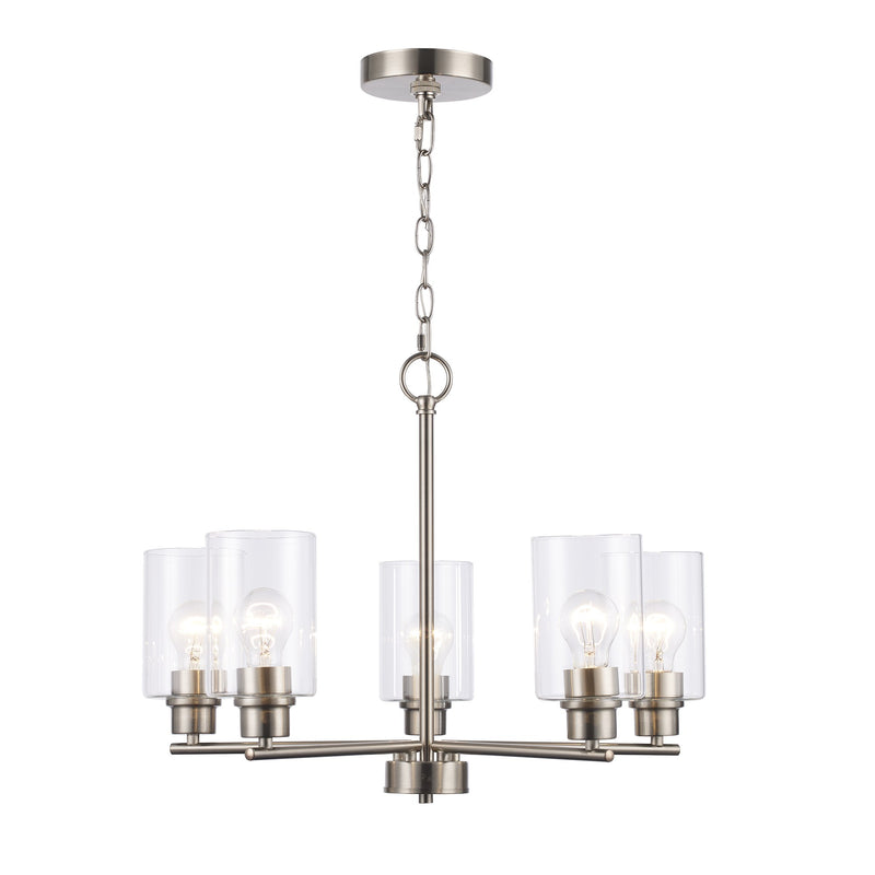Kai 5-Light 22" Chandelier in Brushed Nickel
