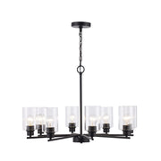 Kai 8-Light 30" Chandelier in Black