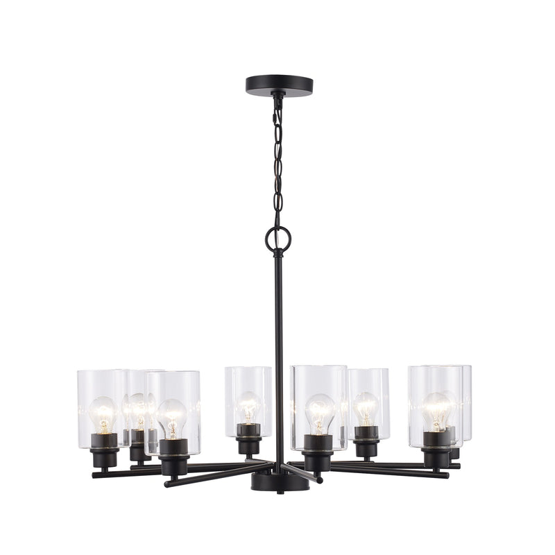 Kai 8-Light 30" Chandelier in Black