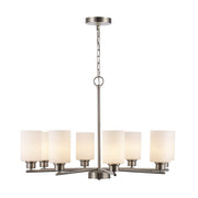 Kai 8-Light 30" Chandelier in Brushed Nickel / Frosted