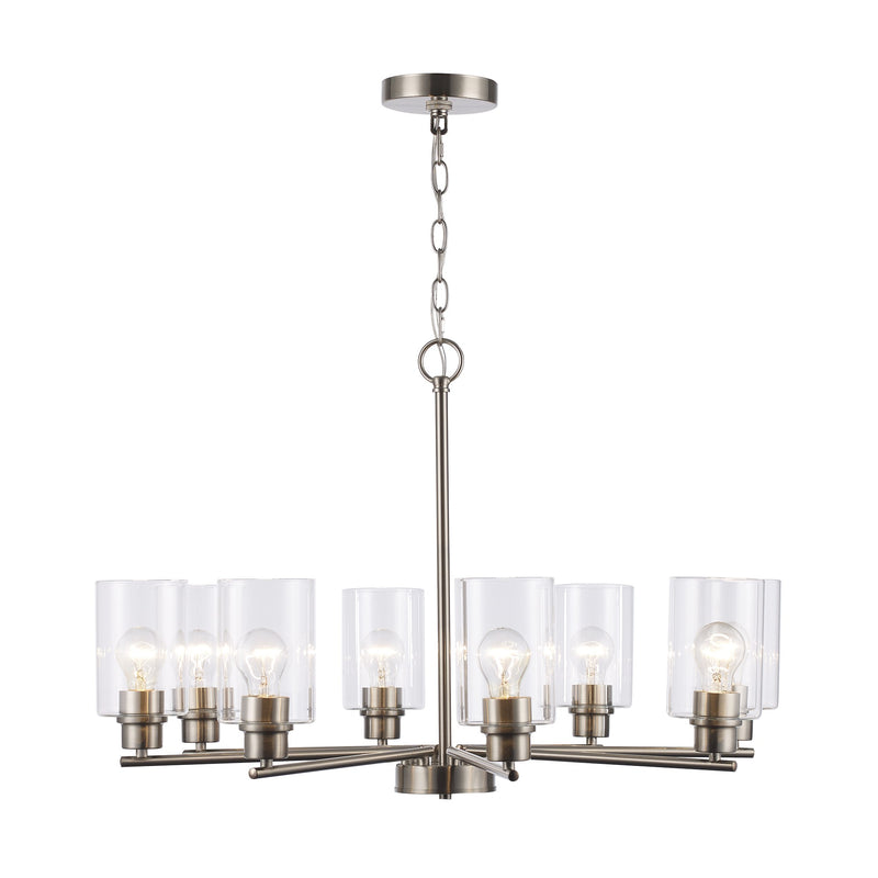 Kai 8-Light 30" Chandelier in Brushed Nickel
