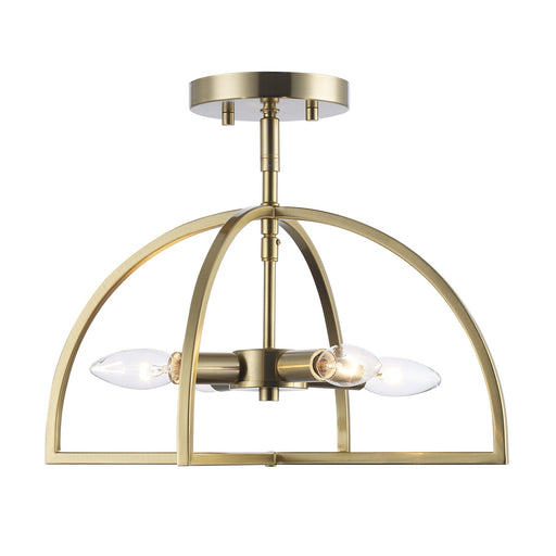 Adelia 4-Light 15" Semi-Flush Mount in Antique Gold