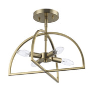 Adelia 4-Light 15" Semi-Flush Mount in Antique Gold