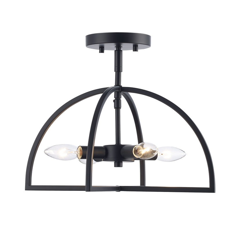 Adelia 4-Light 15" Semi-Flush Mount in Black