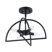Adelia 4-Light 15" Semi-Flush Mount in Black