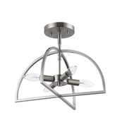 Adelia 4-Light 15" Semi-Flush Mount in Brushed Nickel
