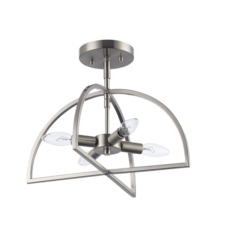 Adelia 4-Light 15" Semi-Flush Mount in Brushed Nickel