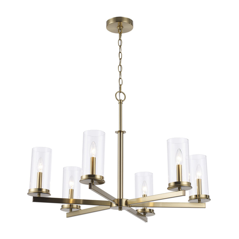 Carter 6-Light 32.25" Chandelier in Antique Gold