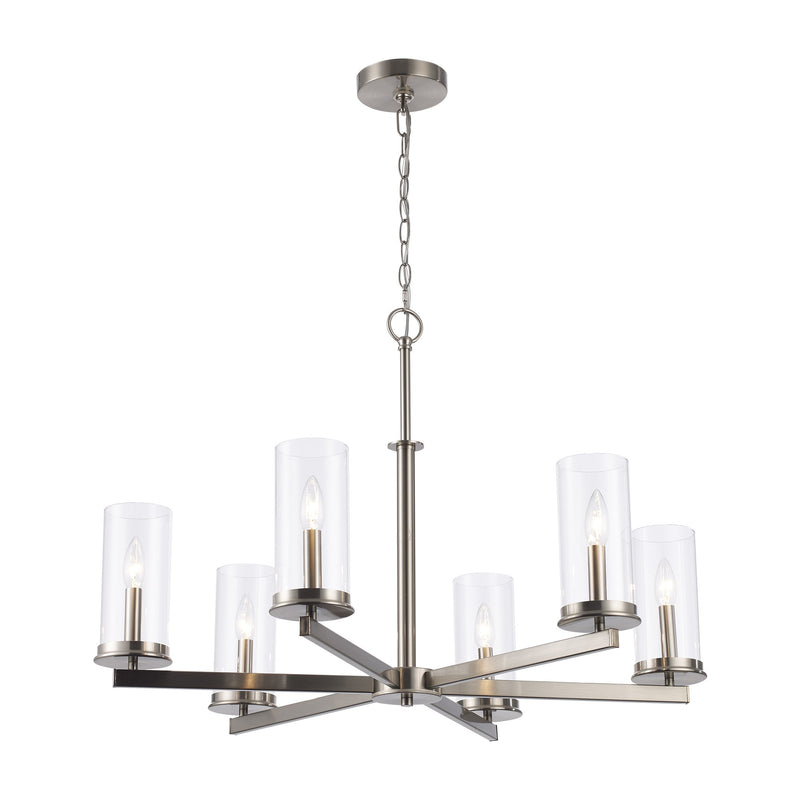 Carter 6-Light 32.25" Chandelier in Brushed Nickel