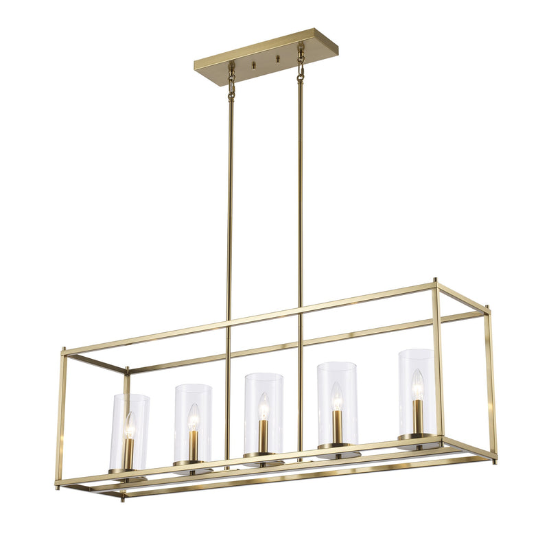 Carter 5-Light 41.5" Linear Pendant in Antique Gold