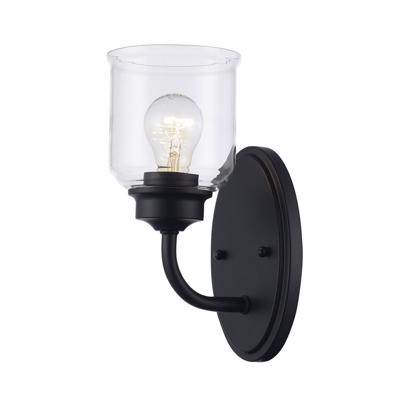Zoe 1-Light 10.5" Bath Sconce in Black