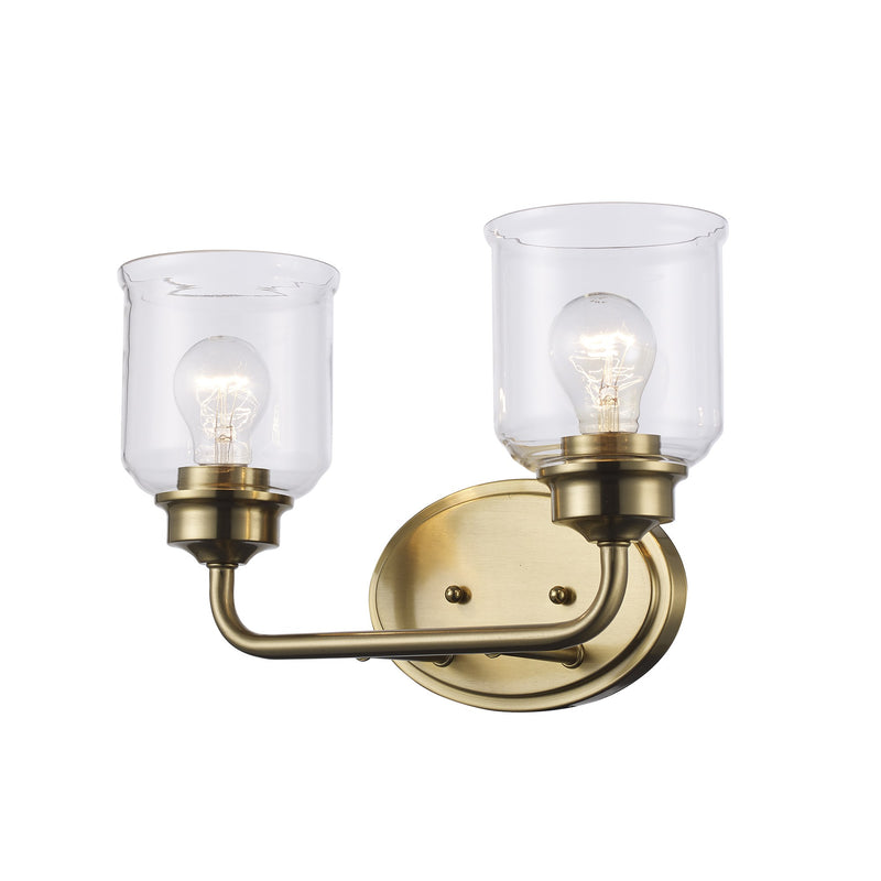 Zoe 2-Light 14.75" Vanity Light in Antique Gold