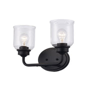 Zoe 2-Light 14.75" Vanity Light in Black