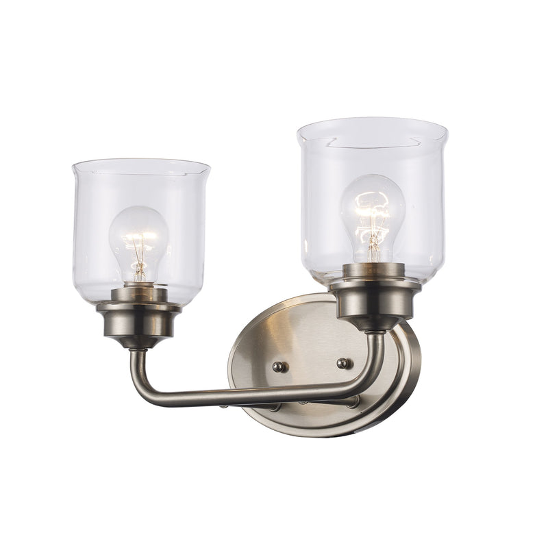 Zoe 2-Light 14.75" Vanity Light in Brushed Nickel