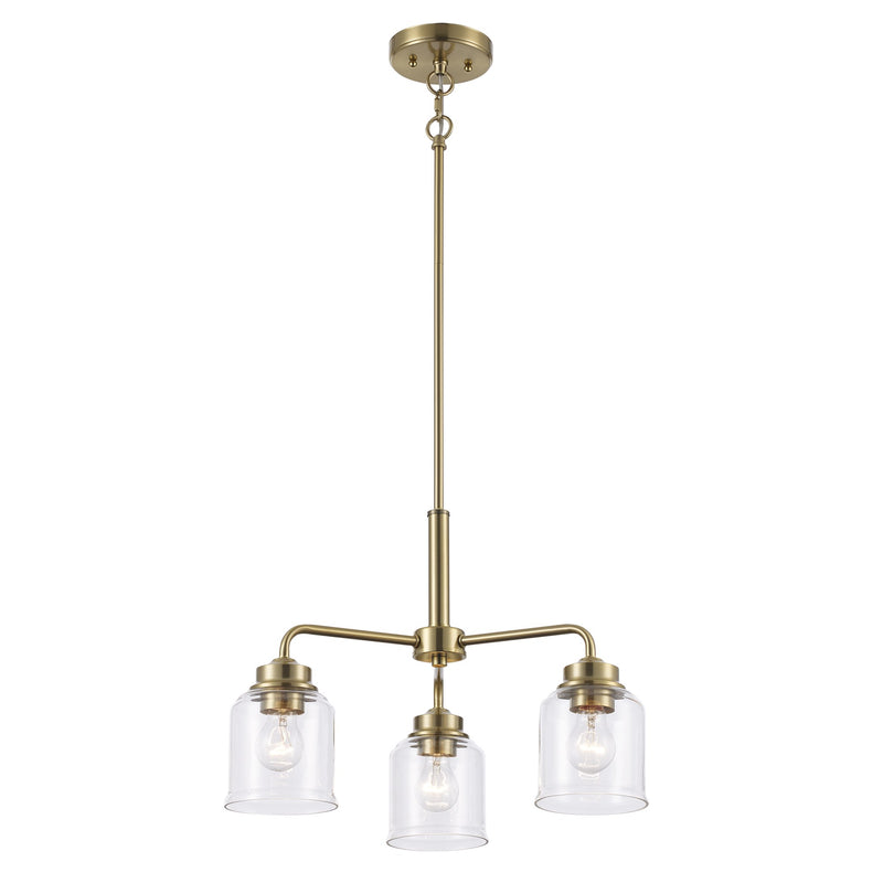 Zoe 3-Light 20" Chandelier in Antique Gold