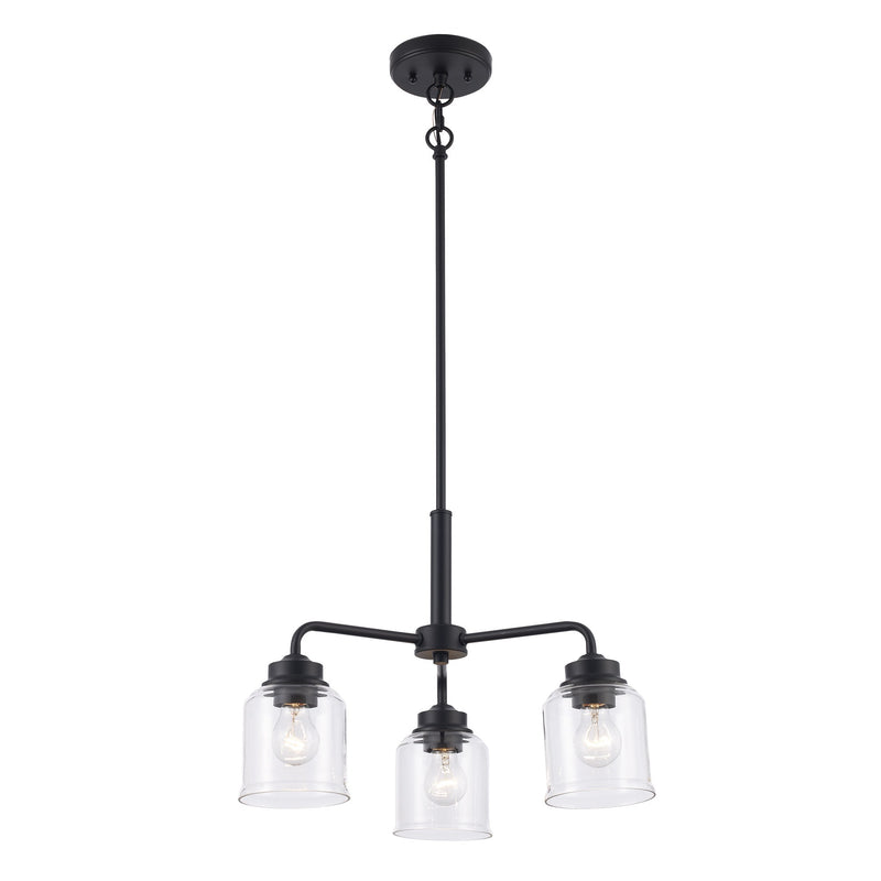 Zoe 3-Light 20" Chandelier in Black