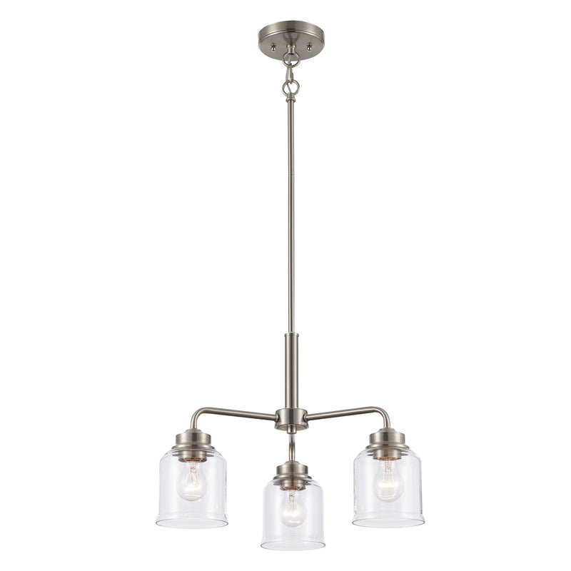 Zoe 3-Light 20" Chandelier in Brushed Nickel