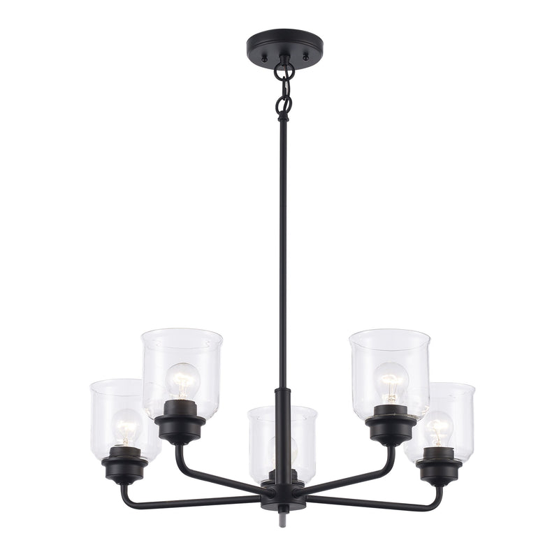 Zoe 5-Light 26" Chandelier in Black