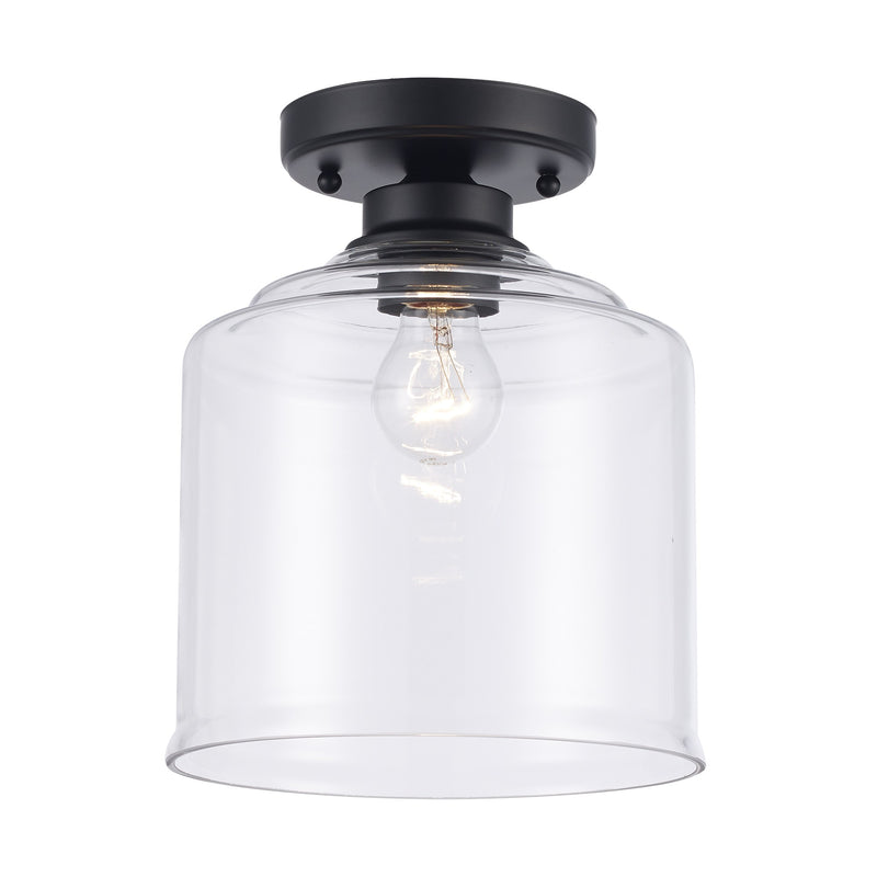Zoe 9" Flush Mount in Black