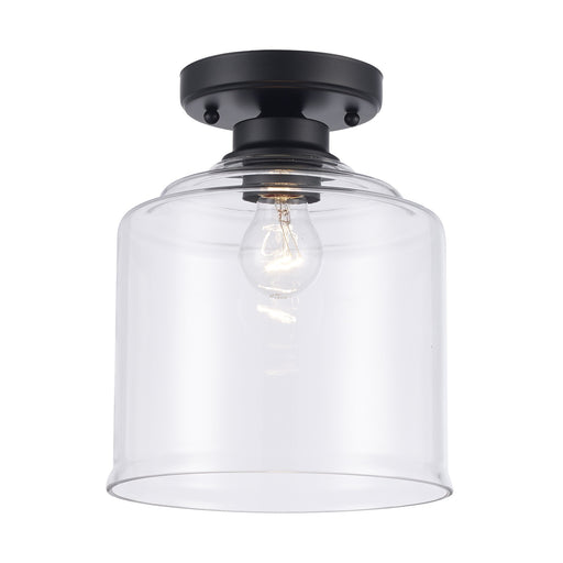 Zoe 9" Flush Mount in Black