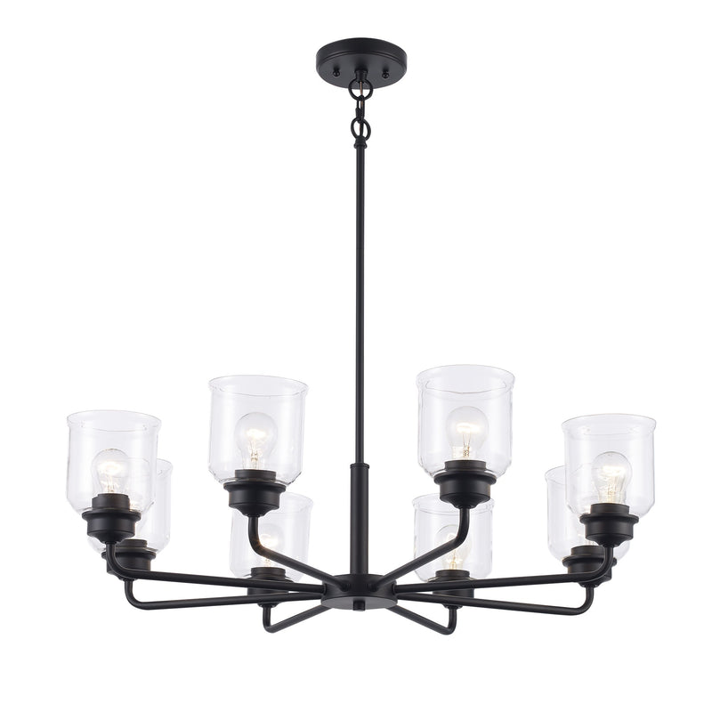 Zoe 8-Light 32" Chandelier in Black