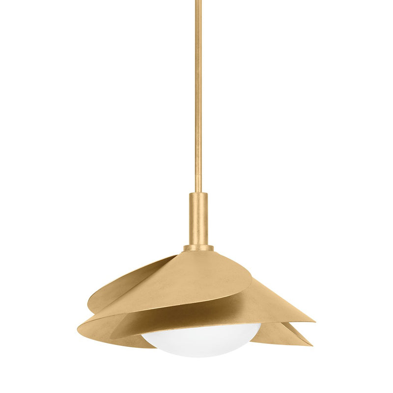 Brookhaven Small Pendant in Vintage Gold Leaf