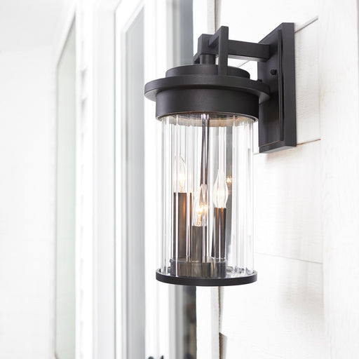 Dimas 16" 3 Light Outdoor Wall Lantern in Textured Black