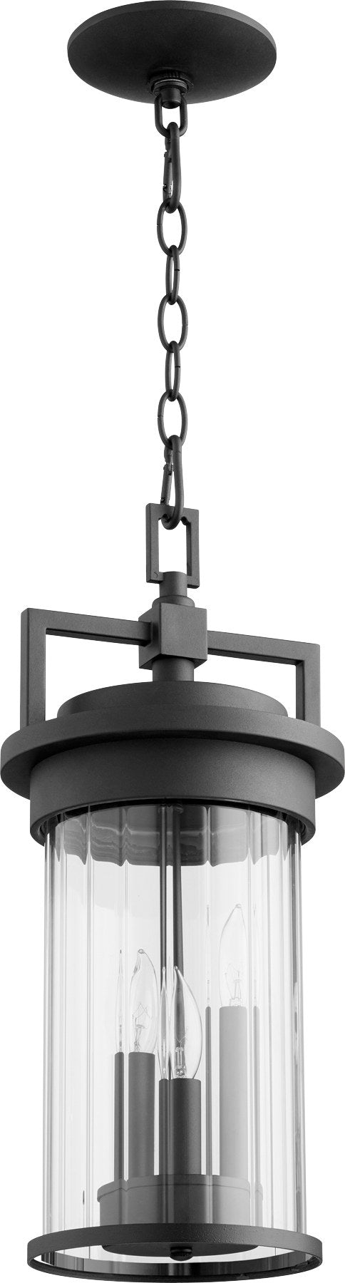Dimas 18" 3 Light Outdoor Pendant in Textured Black