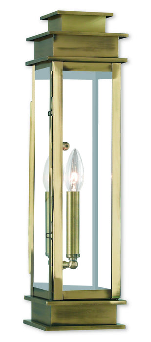 Princeton 1 Light Wall Lantern in Antique Brass