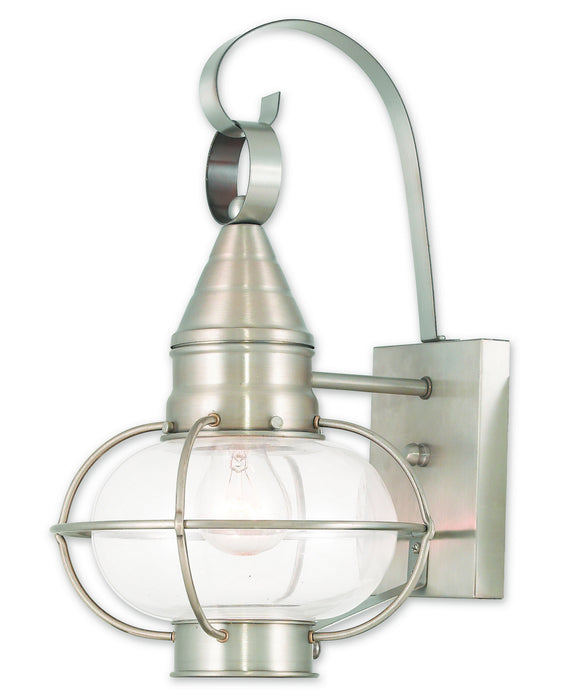 Newburyport 1 Light Wall Lantern in Brushed Nickel
