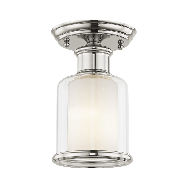 Middlebush 1 Light Ceiling Mount in Polished Nickel