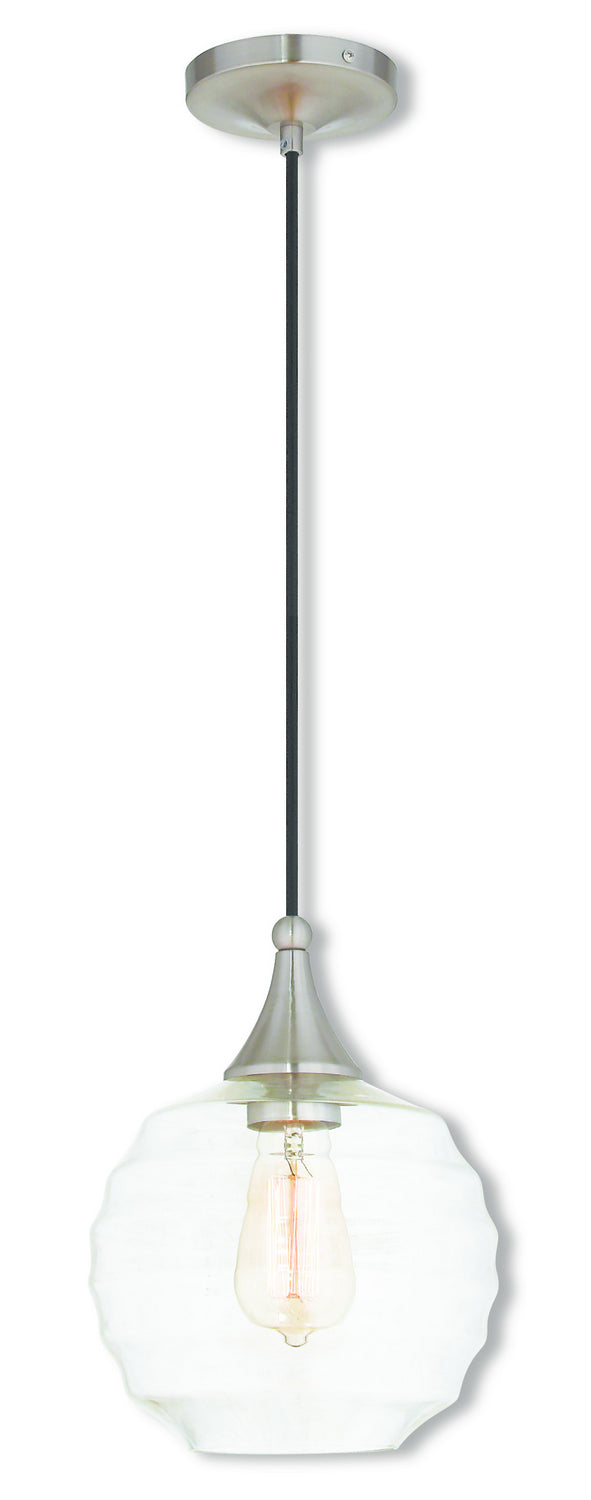 Art Glass Mini Pendants 1 Light Mini Pendant in Brushed Nickel