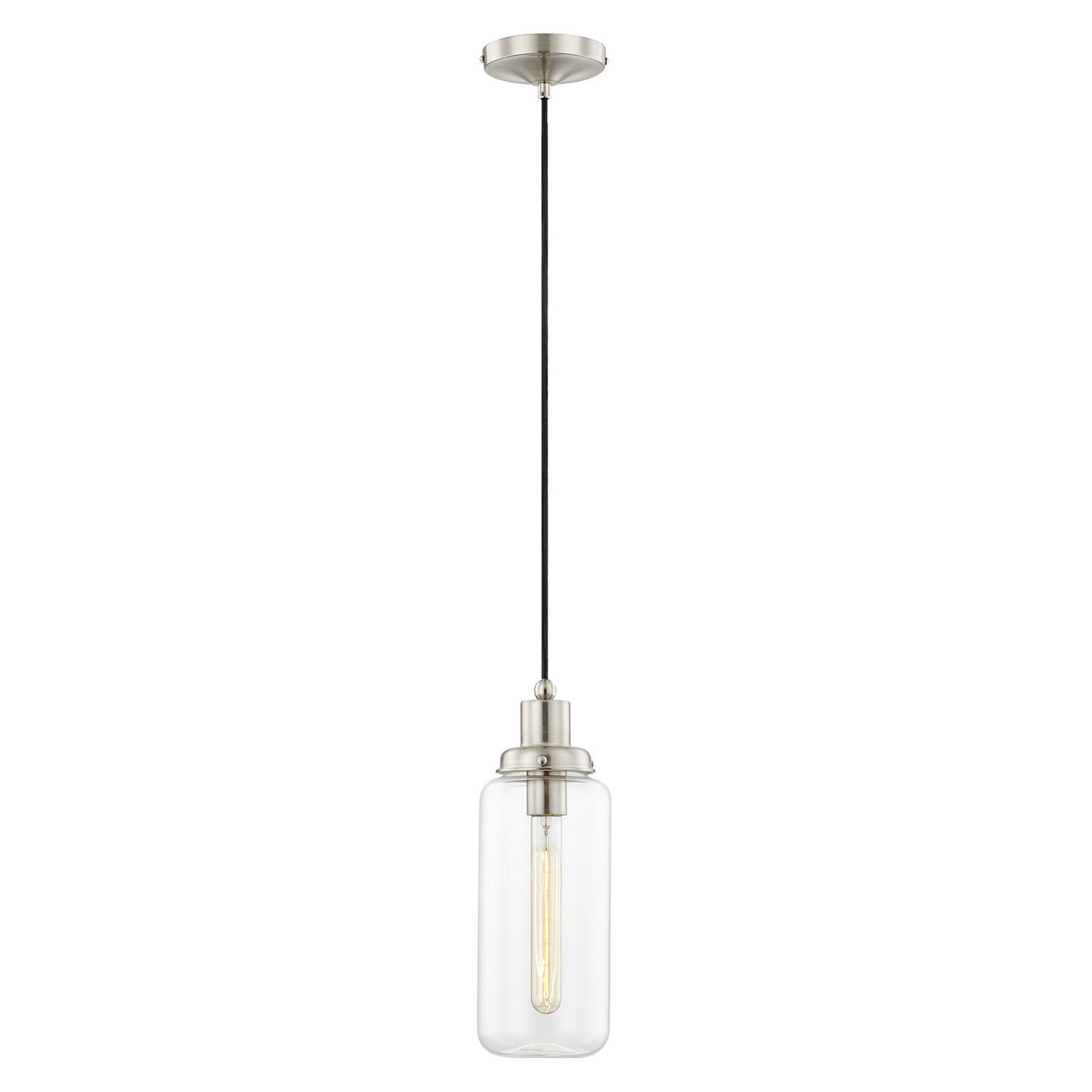Art Glass Mini Pendants 1 Light Mini Pendant in Brushed Nickel