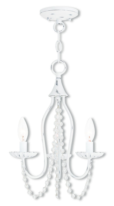 Alessia 3 Light Mini Chandelier in Antique White