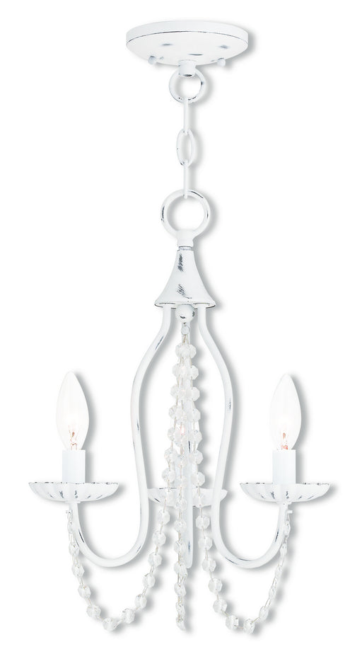 Alessia 3 Light Mini Chandelier in Antique White