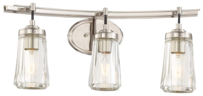 Poleis 3-Light Bath Vanity Light in Brushed Nickel