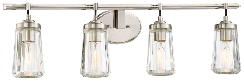 Poleis 4-Light Bath Vanity Light in Brushed Nickel
