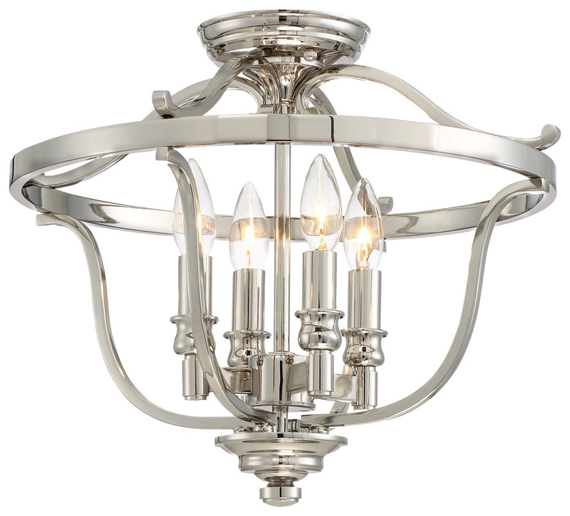 Audrey's Point 4-Light Semi-Flush Mount in Polished Nickel
