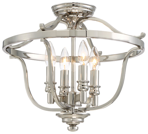 Audrey's Point 4-Light Semi-Flush Mount in Polished Nickel - Lamps Expo
