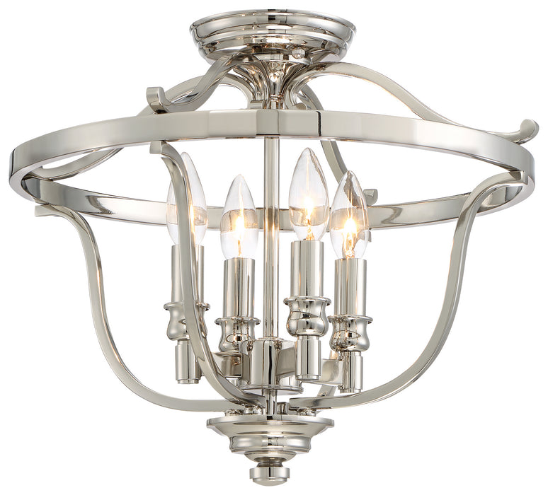 Audrey's Point 4-Light Semi-Flush Mount in Polished Nickel - Lamps Expo