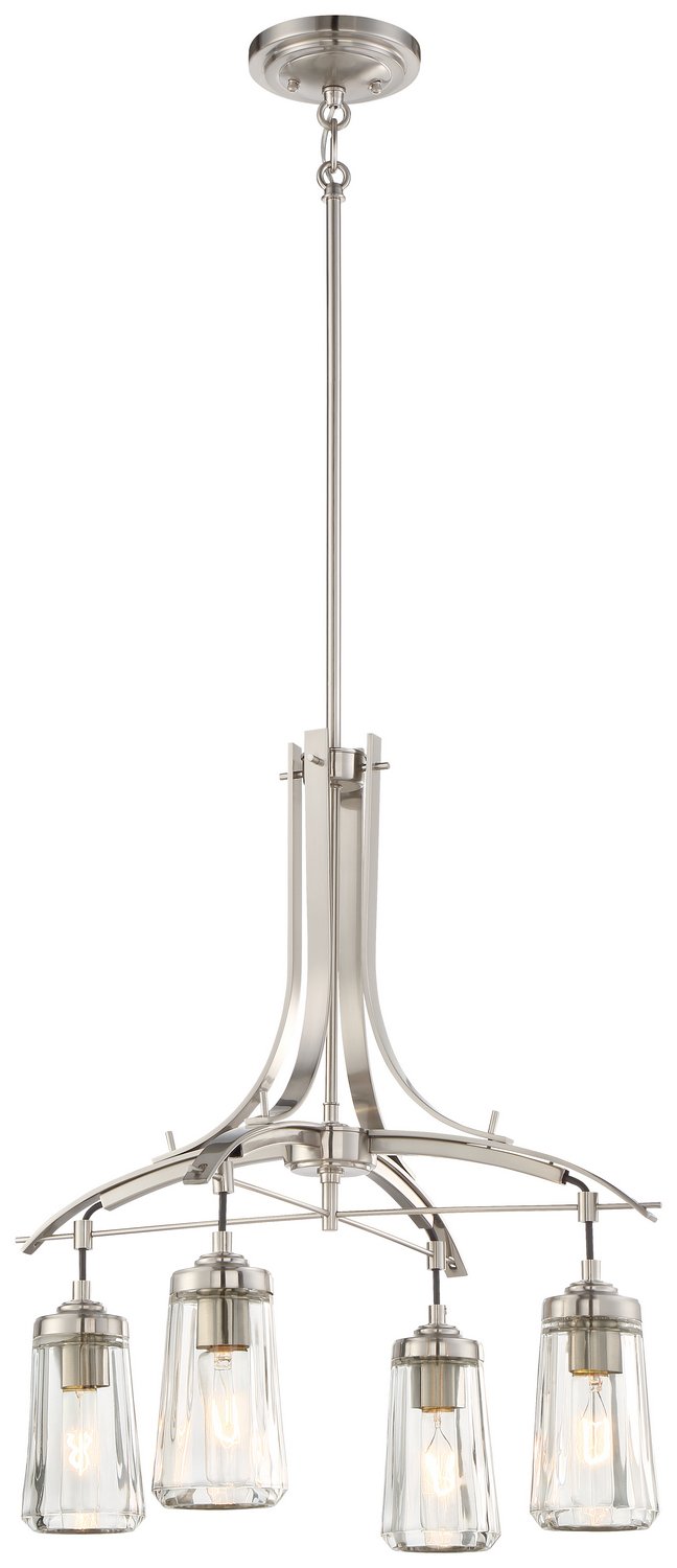 Poleis 4-Light Chandelier in Brushed Nickel