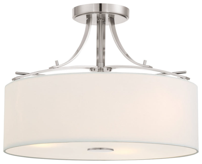 Poleis 3-Light Semi-Flush Mount in Brushed Nickel