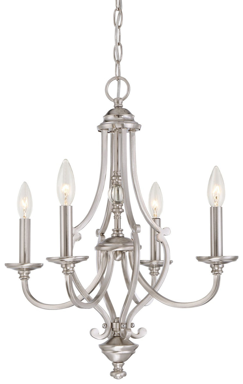 Savannah Row 4-Light Chandelier in Brushed Nickel
